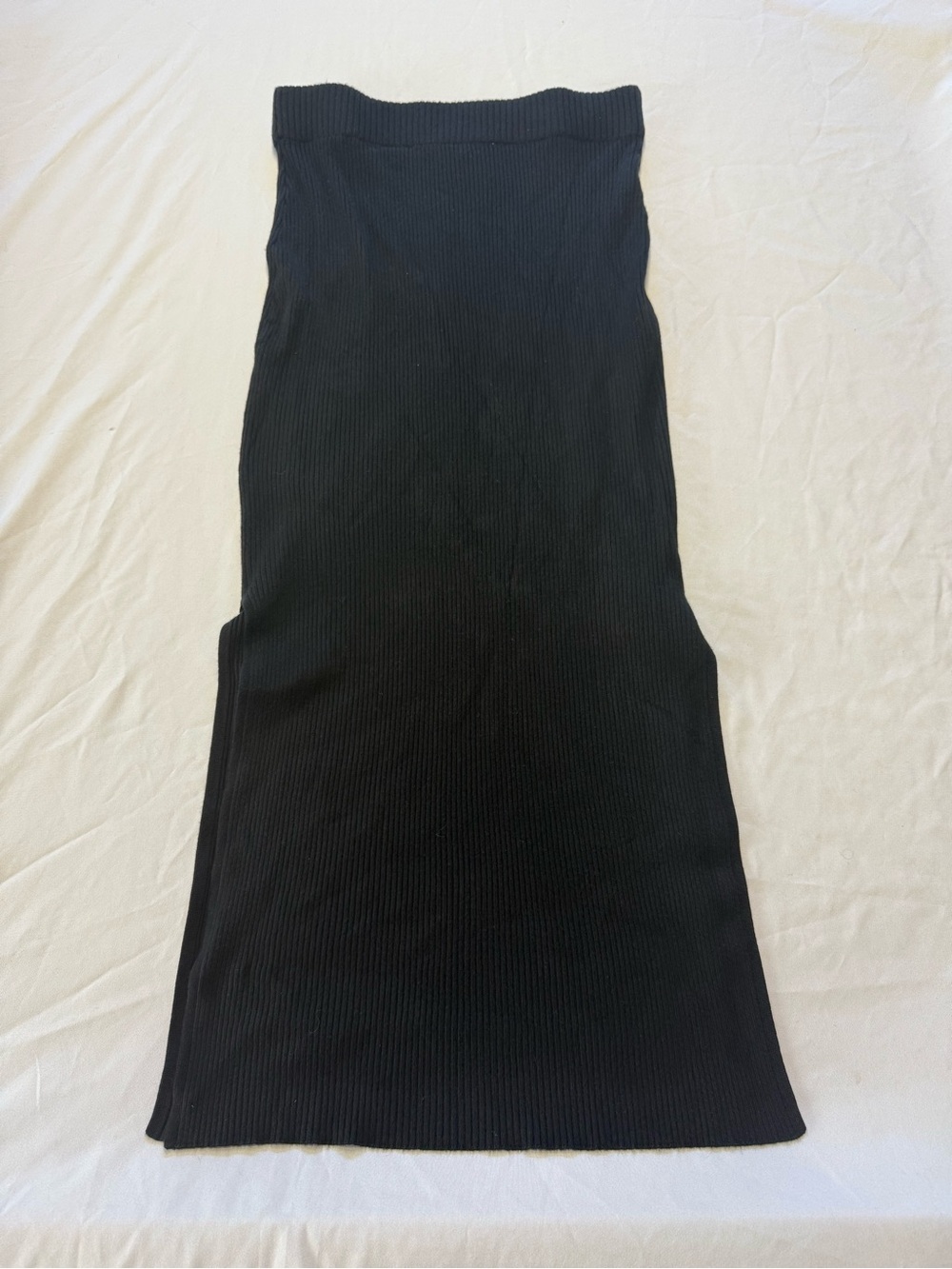 Sincerly Jules Black Ribbed Knit Pencil Skirt
